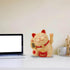 Bewinner Solar Powered Waving Cat, Cute Good Luck Wealth Home Display Car Decor Feng Shui Decoration (Yellow)