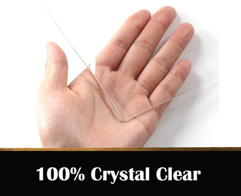 Leoewo 19x39 Rectangle Clear PVC Table Pad Crystal Plastic Desk Protector for Wood Furniture Marble Tabe Waterproof