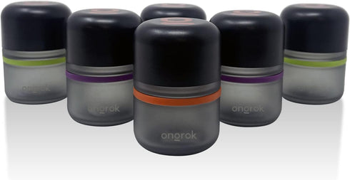 ONGROK Glass Storage Jar, 80ml, 6 Pack | UV Herb/Spice Jar with