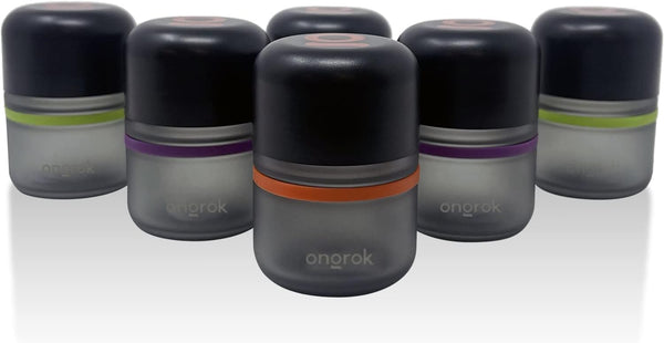 ONGROK Glass Storage Jar, 80ml, 6 Pack | UV Herb/Spice Jar with