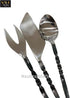 NauticalMart Medieval Feasting Set, 3 Pieces Cutlery Knife, Fork, Spoon with Leather Case