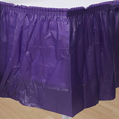 Unique Industries Plastic Table Skirt, Purple, 29" x 14"