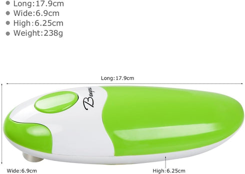 Kitchen Automatic Safety Cordless Electric Can Opener - One Touch Switch, Smooth Can Edge, Friendly to Left-Handers and