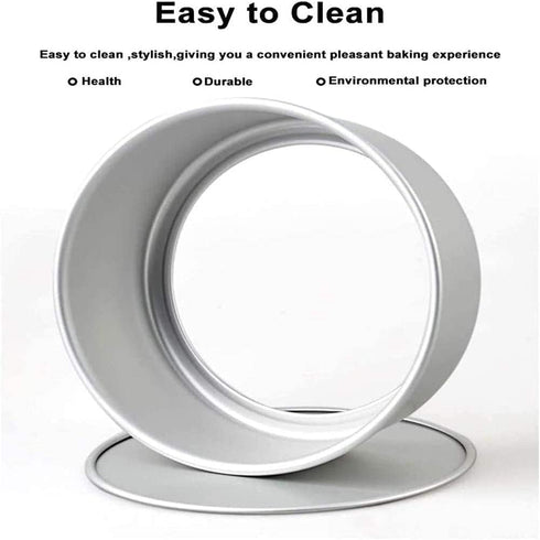 EXGOX 2 Pack Deep Aluminum Round Cake Pan, 5-Inch, Non-Stick, Removable Bottom for Wedding/Birthday/Christmas