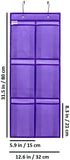 6 Closet 2 Over The Narrow Door Shoe Organizer Hanging Large Fabric Pockets Back Door Shoe Holder for with Hooks