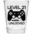 Level 21 Unlocked - Birthday Shot Glass for Celebrating Turning Twenty-One, Gifts for Him or Her