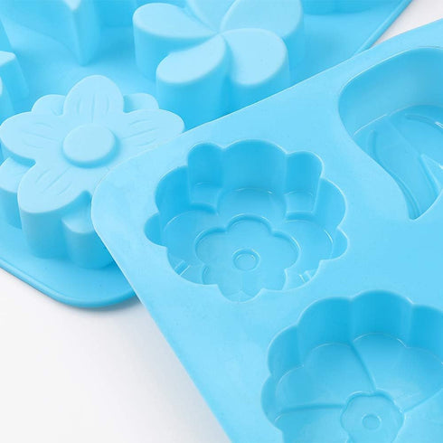 homEdge 6-Cavity Silicone Flower Mold, Set of 3PCS, Non-Stick Tulip Daisy for Candy Chocolate Jelly