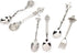 Fdit 6Pcs Vintage Carved Coffee Spoon Set, Retro Zinc Alloy Dessert Cutlery for Kitchen (Silver)