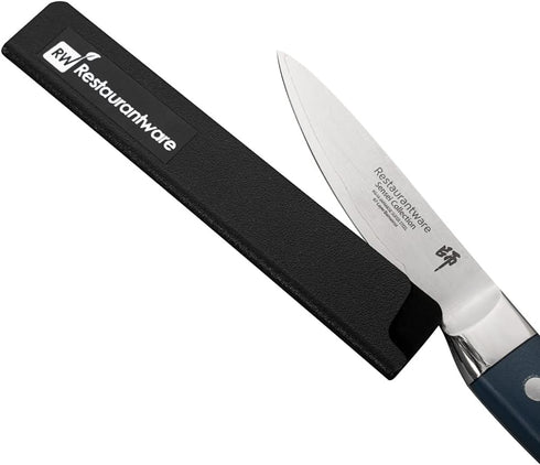Sensei 6 x 1 Inch Knife Sleeve, Black Plastic Knife Protector for Steak Knife, Durable Cut-Proof