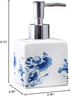 Lotion Soap Dispenser, Ceramic Lotion Soap Dispenser with Pump for Bathroom and Kitchen, Vintage Blue