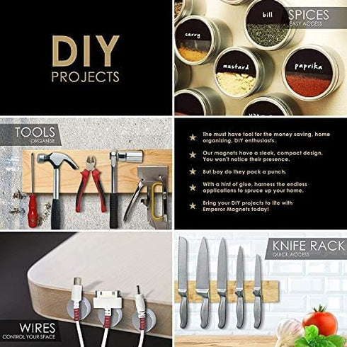 DIYMAG 200PCS Premium Brushed Nickel Refrigerator Magnets, Silver, 6X3 mm