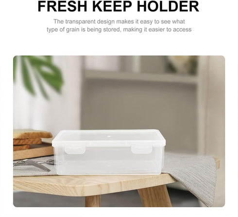 Luxshiny 3pcs Rectangular Loaf Bread Box, Airtight Plastic Bread Keeper Container for Kitchen Storing Refrigerator Cake