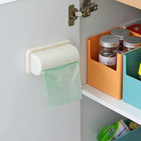 Apricot Trash Bag Dispenser Roll Holder, Kitchen Plastic Bag Holder for Wall Mount Garbage Bag Storage