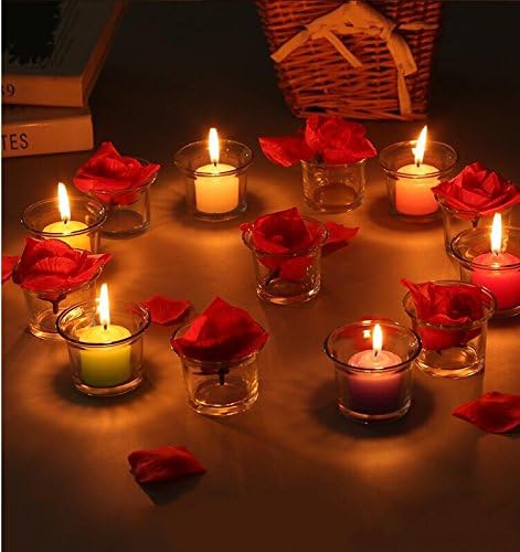 Clear Chunky Glass Lip Votive Candle Holders - Tealight Votive Cups for Wedding Proposal, Spa, Aromatherapy, Meditation