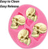 Chocolate Candy Molds, Halloween Skulls Silicone Fondant Mold Set of 3 for Cake Decoration