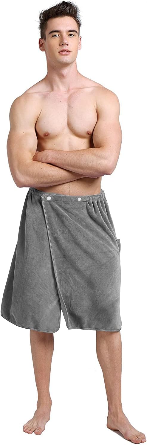 SINLAND Microfiber Mens Bath Wrap Water Absorbent Quick Dry Spa Sauna Wrap