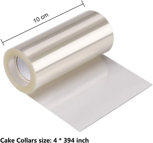 Cake Collars 4x 394inch, Mousse Cake Acetate Sheets for Cake Decorating and Chocolate Mousse Baking