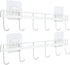 YiZhi Wall Mounted Adhesive Hooks Rack, Space Saving Utensil Holder with 6 Hooks, No Drilling, Pack of 2 (White)