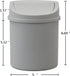 0.5 Gallon Plastic Mini Trash Can with Swing Lid, Tiny Garbage Can, Gray
