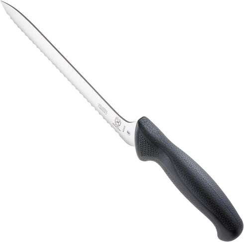 Mercer Culinary M22408 Millennia Black Handle, 8-Inch Offset Wavy Edge Bread Knife