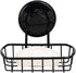SANNO 2 Pack Suction Soap Holder, Shower Soap Dish Saver Tray for Bathroom, Sink, Stainless Steel Black