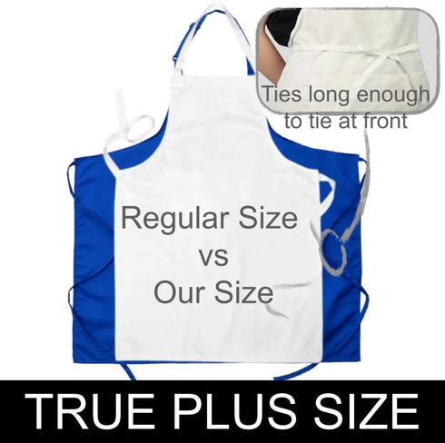 Unisex 1pk Plus Size Kitchen Cooking Aprons With Pockets, Ideal For Xl Xxl Or Waist W38+. Extra Large And Long.