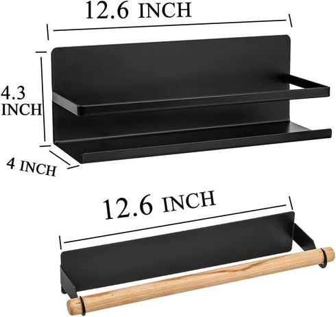 Magnetic Spice Rack Magnetic Paper Towel Holder for Refrigerator Fridge Organizer for Kitchen, Space Saver Container