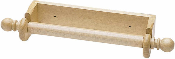 KitchenCraft Wall Mounted Kitchen Roll Holder to Fit 25 cm Paper Towels, Beechwood,