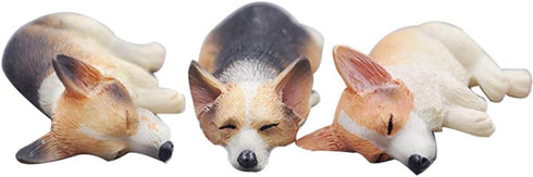 Fewo 6-Cavity Silicone Mold for Sleeping Dog Corgi and French Bulldog, Fondant Chocolate Candy Baking Tools
