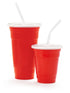 G.E.T. SC-32-SET-R Red 32 oz. Reusable Plastic Tumbler Set, 1 Count