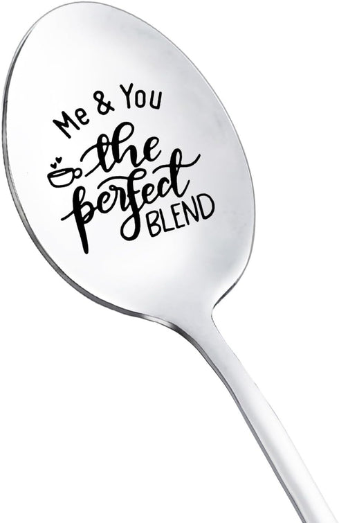 Anniversary Christmas Gifts for Couple, Me & You the Perfect Blend Spoon for Coffee Tea Lovers, Funny Birthday