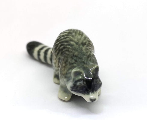ZOOCRAFT Ceramic Raccoon Figurine, Hand Painted Porcelain Wildlife Animal Collectible Decor