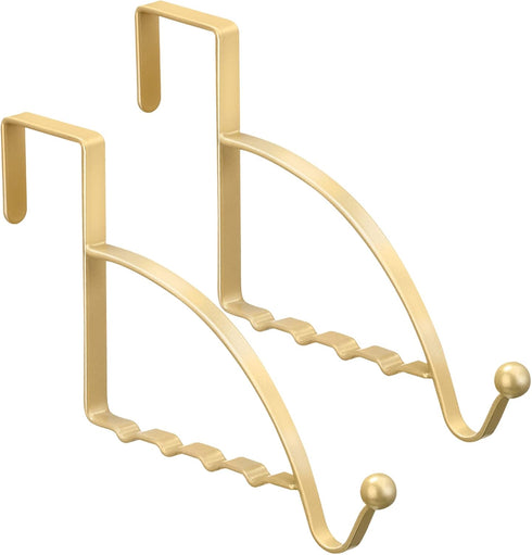 Hotop 2 Pcs Over The Door Hooks, Sturdy Valet Hanger for Clothes, Coats, Towels, Scarves, Champagne Gold