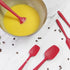 6 Pieces Silicone Spatula Set - Heat Resistant Kitchen Utensils, Food Grade Rubber for Nonstick Cookware (Red)