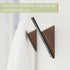Walnut Wood Wall Coat Hook Rack, Set of 2 with Black Metal Hooks for Hanging Coats & Hats