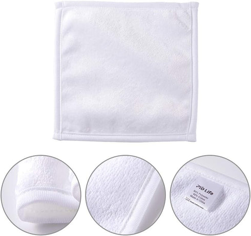 PYD Life 12 Pack Sublimation Blanks White Towel, 8 Inch Bathroom Hand Towel for Heat Press Transfer Print