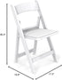 Set 1, (1, VINGLI White Resin Folding Chair with Padded Cushion, of Plastic Foldable Seat for Indoor & Outdoor Use