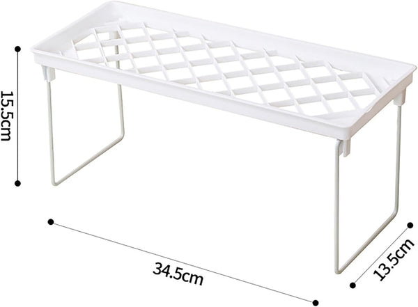 YIKANGHENG Kitchen and Bedroom Storage Rack, 2 Pack 13.8 Inch x 5.5 Inch White Glass Shelf for Cups and More