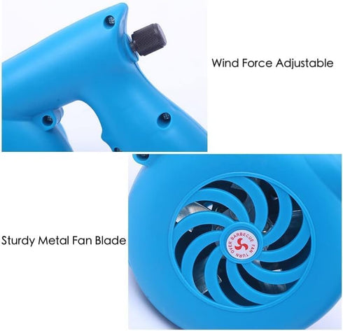 KZU Electric Fireplace Bellows, BBQ Fan Air Blower, Handheld Charcoal Starter Fan for Outdoor Cooking