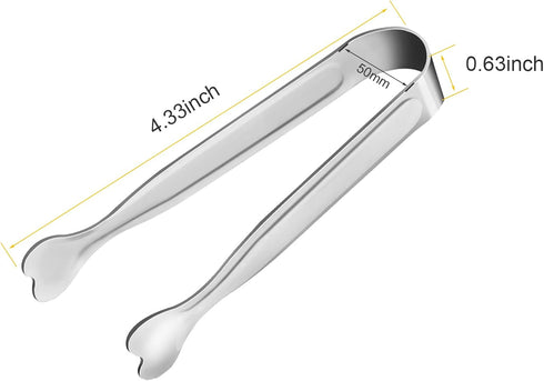 Anytrp Mini Serving Tongs, 18-Packs Stainless Steel Sugar Tongs, 4.3inch Ice Tongs for Kitchen Appetizers, Coffee Bar,