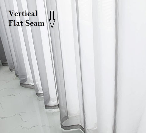 PI Dark Grey Sheer Curtains 45 Inches Length with Eyelets, Voile Light Filtering Small Window Curtains for
