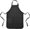 DALIX Apron Commercial Restaurant Home Bib Spun Poly Cotton Kitchen Aprons with 2 Pockets in Black