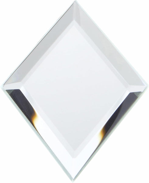 Plymor 2" x 3" Diamond-Shaped Beveled Glass Mirror, 3mm Thick, Pack of 3