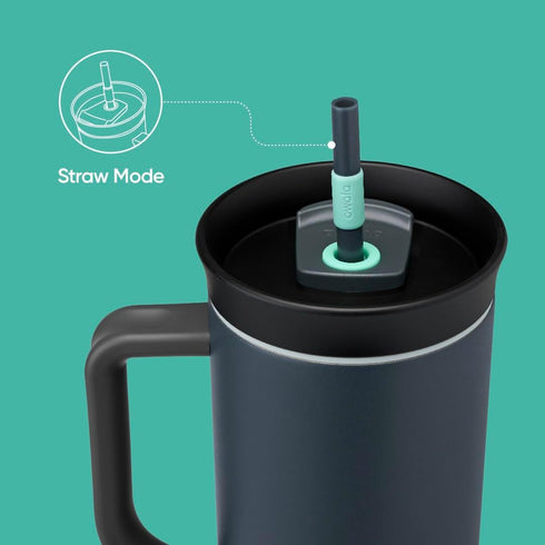 Owala Stainless Steel Triple Layer Insulated Travel Tumbler - 40 oz with Spill Resistant Lid, Straw & Carry Handle