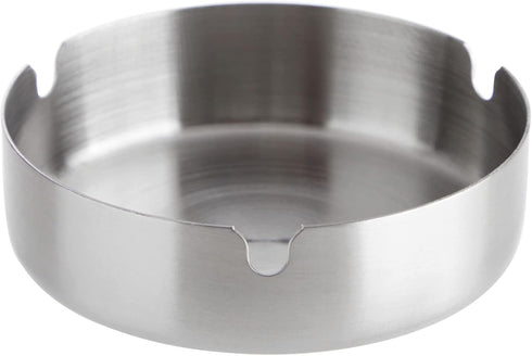 Juvale 5 Pack Stainless Steel Ashtrays - Round Patio Ashtray for Cigarettes, Indoor & Outdoor Use