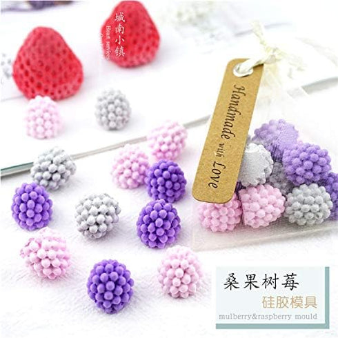 Fewo 32-Cavity 3D Raspberry Silicone Mold for Fondant, Chocolate, Candy, Kitchen Baking, Cake Decorating Tools