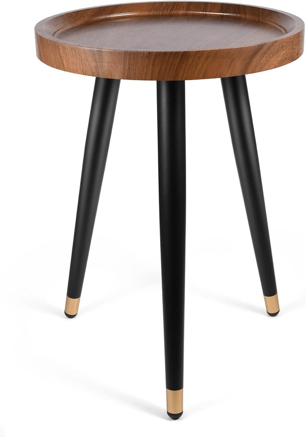 KGPLOME Plant Stand Indoor,Mid Century Walnut Wood Plant Table, Heavy Duty Metal