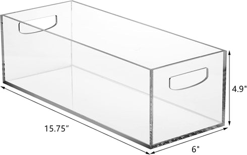 Frcctre 2 Pack Clear Acrylic DVD/CD Storage Box, Stackable Holder Case with Handles for DVDs, CDs, Video Games
