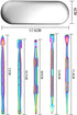 6 Pcs Wax Carving Tools Set, Stainless Steel Double-Headed Modeling Tools with Portable Metal Case, Rainbow Color