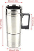 12V Car Heating Cup: Stainless Steel Heating Coffee Thermos Mug, Portable Water Heater with Airtight Lid for Travel